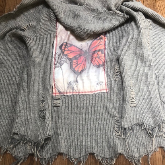 Grey Nu vintage distressed hooded open cardigan - Picture 1 of 1